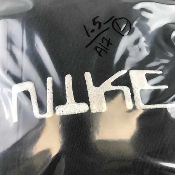 Nike Club Fleece Pullover Soccer Hoodie Men Sz L Black Spellout - Picture 9 of 9